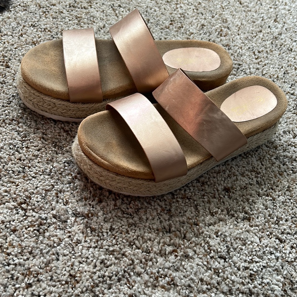Rose Gold Espadrille Sandal